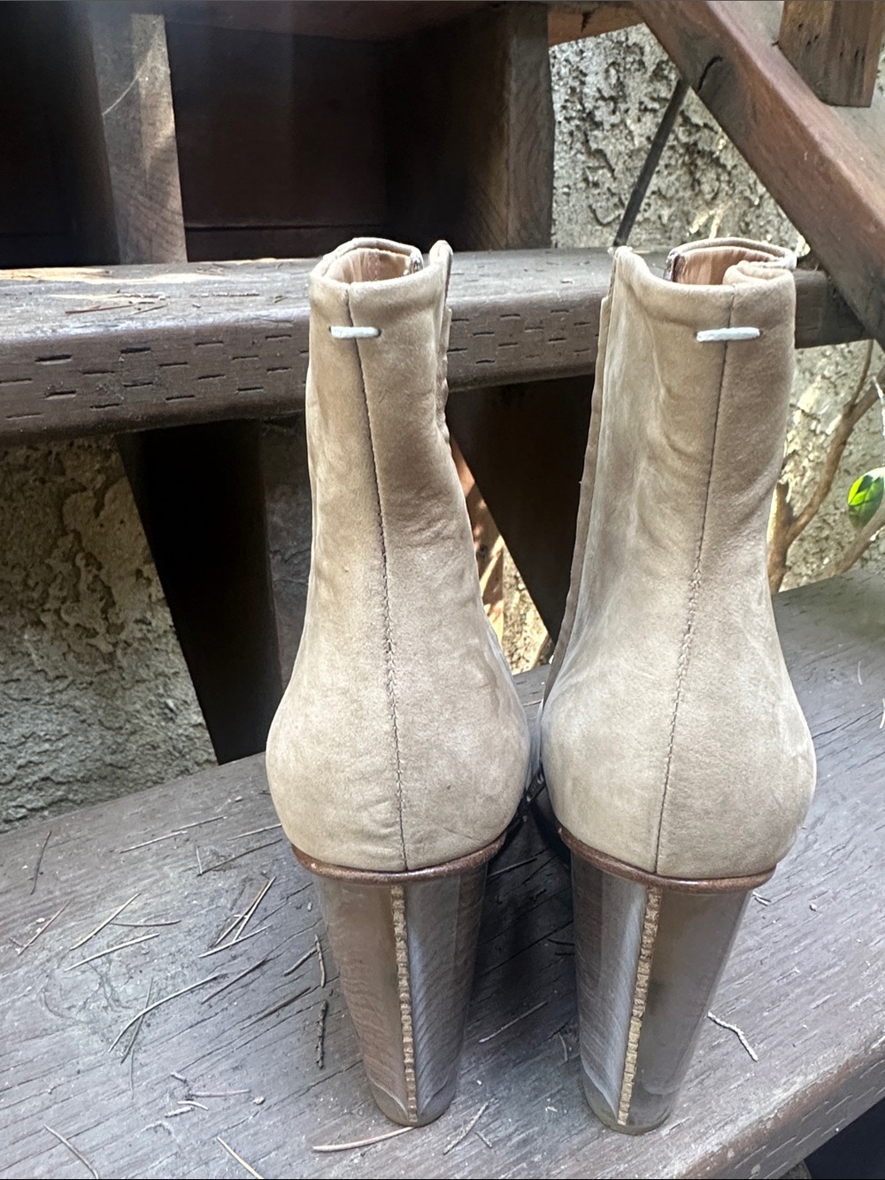 Maison  Margiela Plexi Suede Boots - Picture 4 of 10